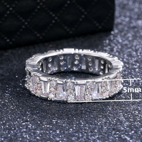 Hip Pop Silver Ring Cubic Zircon New - Picture 7 of 7